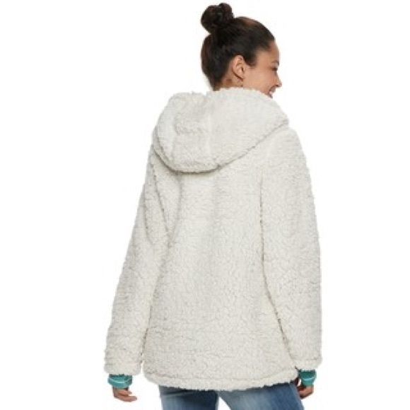 Sherpa fleece hooded full zip cozy jacket - Picture 2 of 2